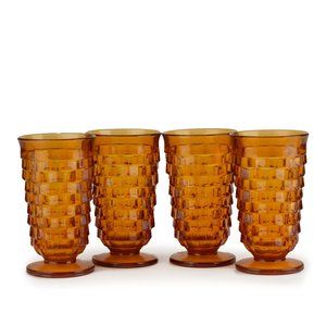 Indiana Colony Whitehall Harvest Gold Flared Iced Tea Glasses Set of 4